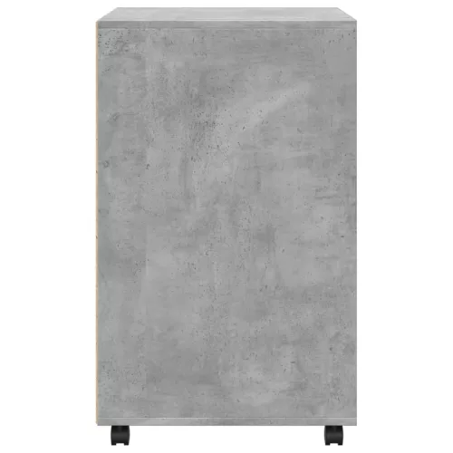 Betonszürke szerelt fa kerekes szekrény 60 x 48 x 81 cm
