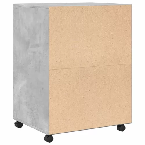 Betonszürke szerelt fa kerekes szekrény 60 x 48 x 81 cm