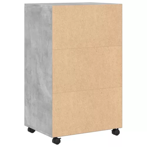Betonszürke szerelt fa kerekes szekrény 55 x 40 x 91 cm
