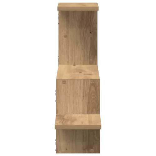 Kézműves tölgy színű szerelt fa fali polc 104 x 15 x 49 cm