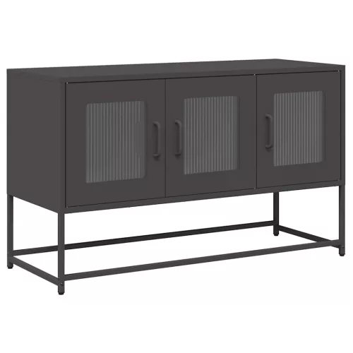 Fekete hidegen hengerelt acél TV-szekrény 100,5x39x60,5 cm