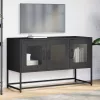 Fekete hidegen hengerelt acél TV-szekrény 100,5x39x60,5 cm