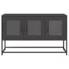 Fekete hidegen hengerelt acél TV-szekrény 100,5x39x60,5 cm
