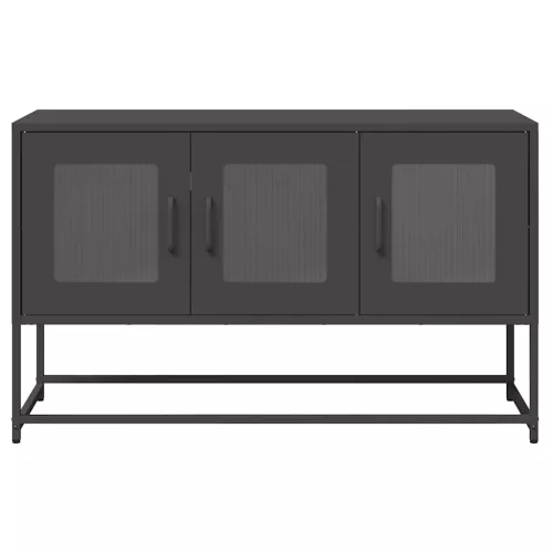 Fekete hidegen hengerelt acél TV-szekrény 100,5x39x60,5 cm