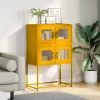 Highboard Mustársárga 68x39x107 cm Acél