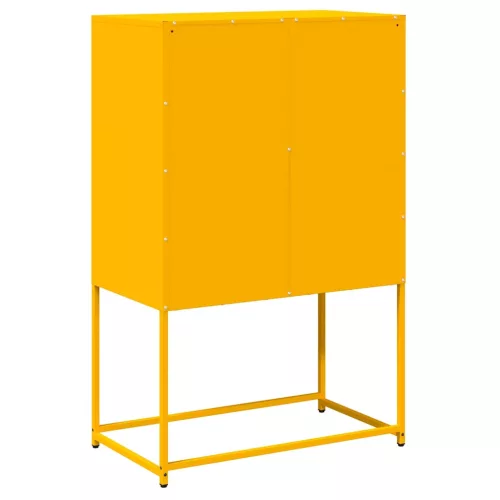 Highboard Mustársárga 68x39x107 cm Acél