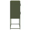 Highboard olívazöld 68x39x107 cm Acél