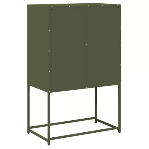 Highboard olívazöld 68x39x107 cm Acél