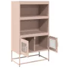 Highboard rózsaszín 68x39x123 cm Acél
