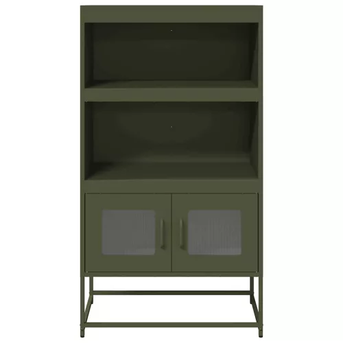 Highboard olívazöld 68x39x123 cm Acél