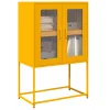 Highboard Mustársárga 68x39x107 cm Acél