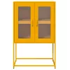 Highboard Mustársárga 68x39x107 cm Acél