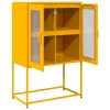 Highboard Mustársárga 68x39x107 cm Acél