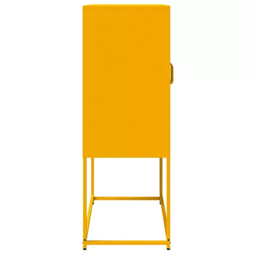 Highboard Mustársárga 68x39x107 cm Acél