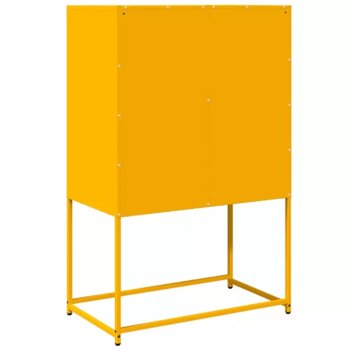 Highboard Mustársárga 68x39x107 cm Acél