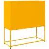 Mustársárga hideghengerelt acél tálalószekrény 100,5x39x107 cm