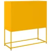 Mustársárga hideghengerelt acél tálalószekrény 100,5x39x107 cm