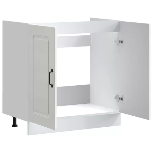 Mosogató aljzat szekrény Kalmar magasfényű fehér 80x46x81,5 cm