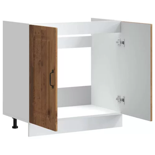 Mosogató aljzat szekrény Kalmar régi fa 80x46x81,5cm műanyag fa