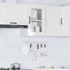 Konyhai fali szekrény üvegajtóval Kalmar magasfényű fehér színű