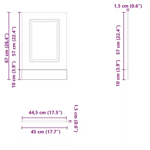 Mosogatógép panel Kalmar fehér 45x1,5x67 cm mérnöki fa