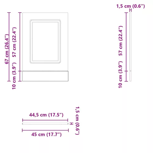 Mosogatógép panel Kalmar füstölt tölgy 45x1,5x67 cm