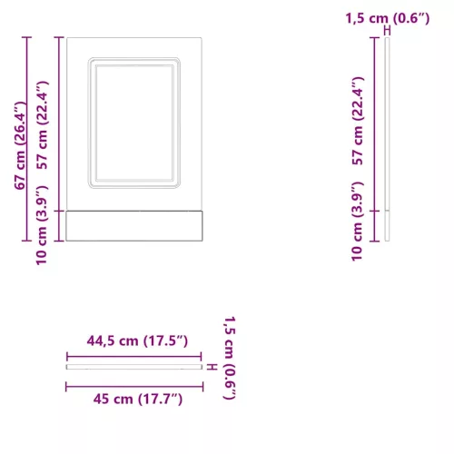 Mosogatógép panel Kalmar barna tölgy 45x1,5x67 cm