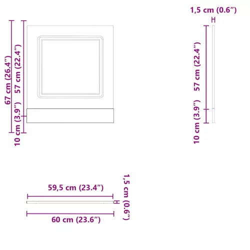 Mosogatógép panel Kalmar fekete 60x1,5x67 cm gépesített fa