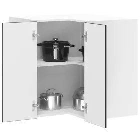 Lucca fekete szerelt fa konyhai fali sarokszekrény