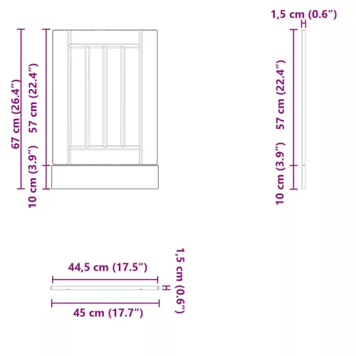 Mosogatógép panel Lucca sonoma tölgy színű fából készült műfa