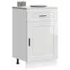 Porto magasfényű fehér szerelt fa konyhai alapszekrény