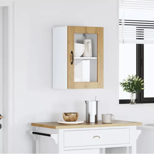 Konyhai fali szekrény üvegajtóval "Porto" Artisan Oak