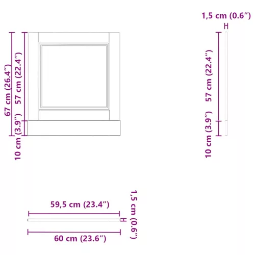 Mosogatógép panel Porto sonoma tölgy 60x1,5x67 cm mérnöki fa