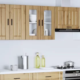   Konyhai fali szekrény üvegajtóval "Porto" Artisan Oak