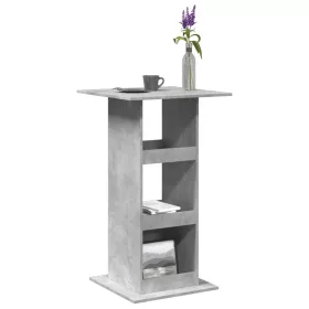   Betonszürke szerelt fa bárasztal tárolóval 60 x 60 x 102 cm