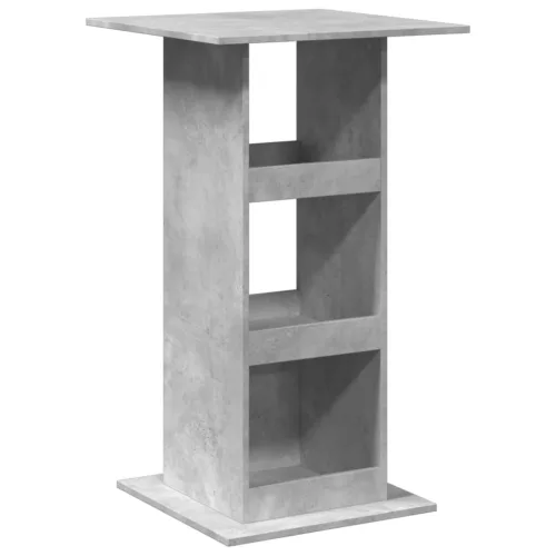 Betonszürke szerelt fa bárasztal tárolóval 60 x 60 x 102 cm