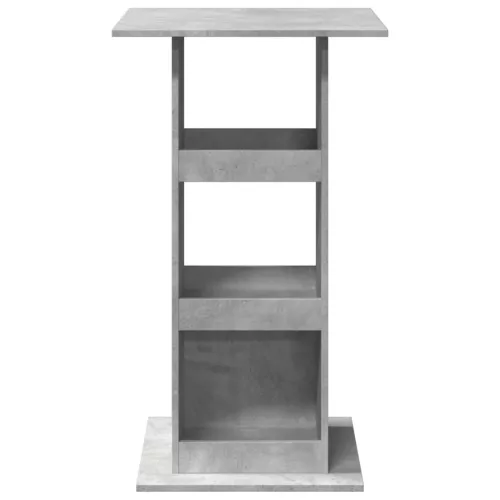 Betonszürke szerelt fa bárasztal tárolóval 60 x 60 x 102 cm