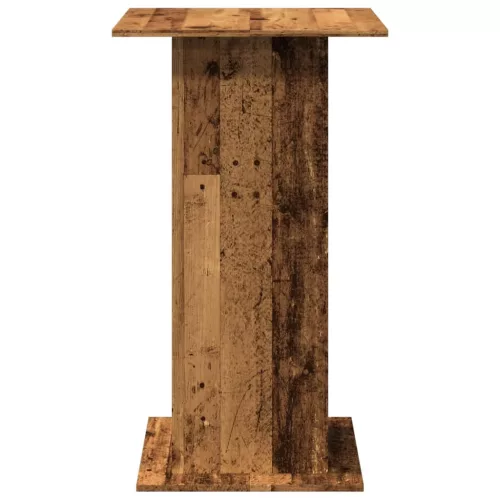 Antik fa színű szerelt fa bárasztal tárolóval 60 x 60 x 102 cm