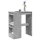Betonszürke szerelt fa bárasztal tárolókkal 90x47,5x103,5 cm