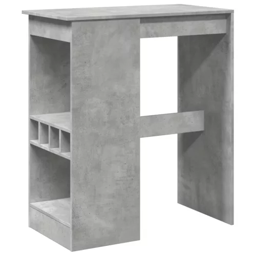 Betonszürke szerelt fa bárasztal tárolókkal 90x47,5x103,5 cm