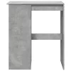 Betonszürke szerelt fa bárasztal tárolókkal 90x47,5x103,5 cm