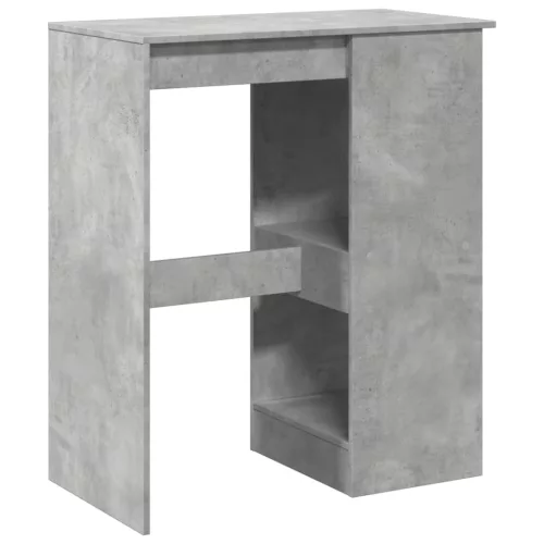 Betonszürke szerelt fa bárasztal tárolókkal 90x47,5x103,5 cm