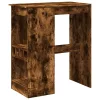 Füstös tölgy szerelt fa bárasztal tárolókkal 90x47,5x103,5 cm
