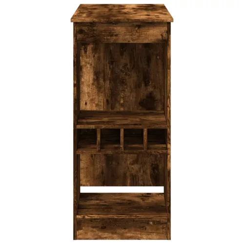 Füstös tölgy szerelt fa bárasztal tárolókkal 90x47,5x103,5 cm