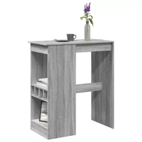   Szürke sonoma szerelt fa bárasztal tárolókkal 90x47,5x103,5 cm