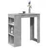 Betonszürke szerelt fa tárolórekeszes bárasztal 102x50x103,5 cm