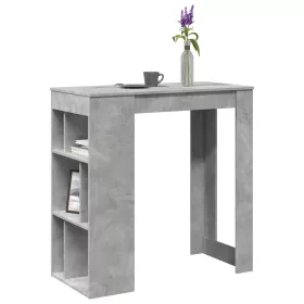   Betonszürke szerelt fa tárolórekeszes bárasztal 102x50x103,5 cm