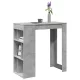 Betonszürke szerelt fa tárolórekeszes bárasztal 102x50x103,5 cm