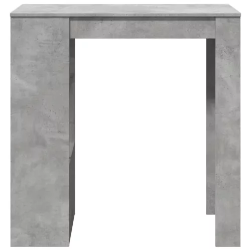 Betonszürke szerelt fa tárolórekeszes bárasztal 102x50x103,5 cm