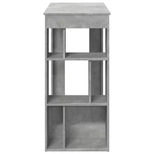 Betonszürke szerelt fa tárolórekeszes bárasztal 102x50x103,5 cm